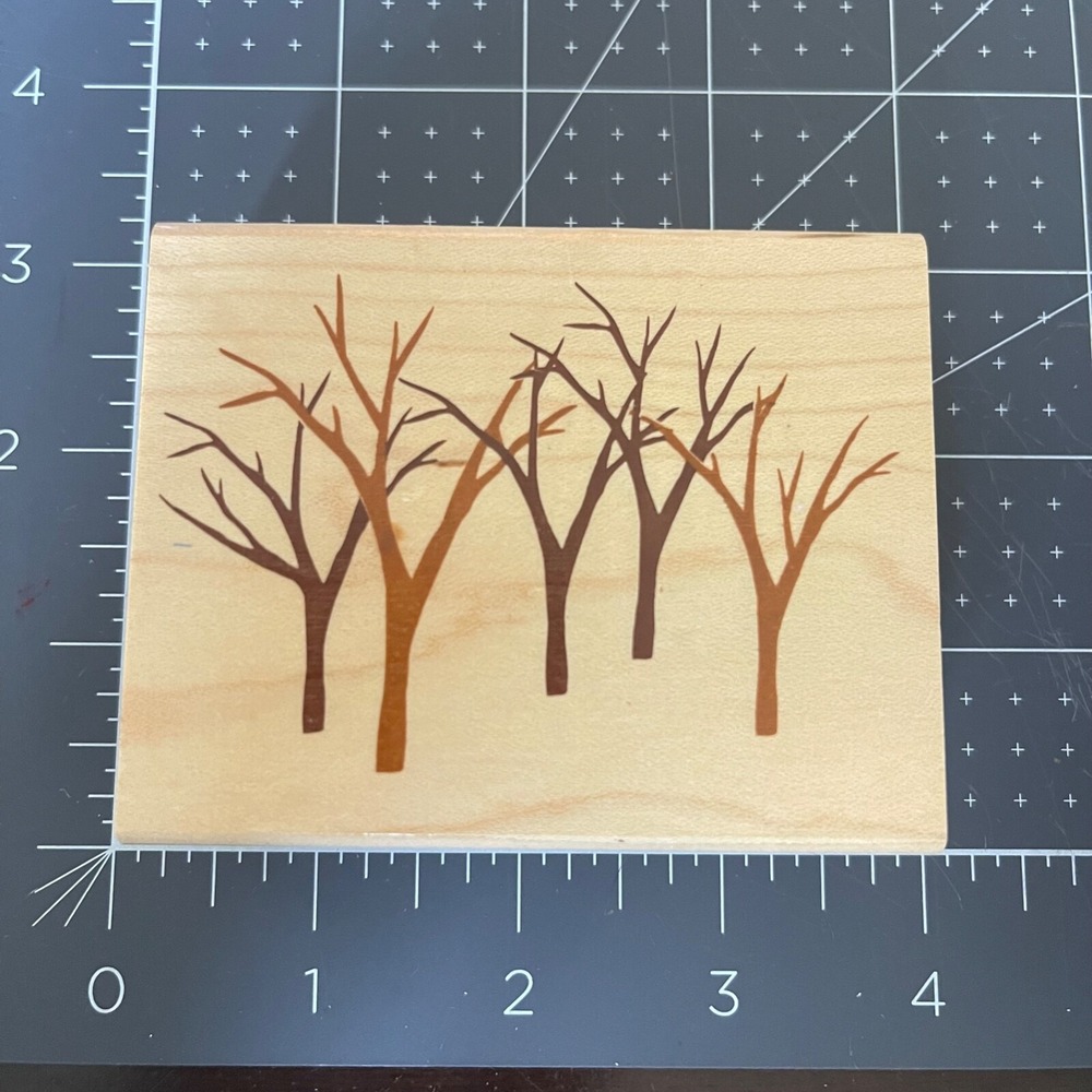 Posh Impressions Fall/Winter Trees Rubber Stamp Bare Trees Autumn Forest Woods